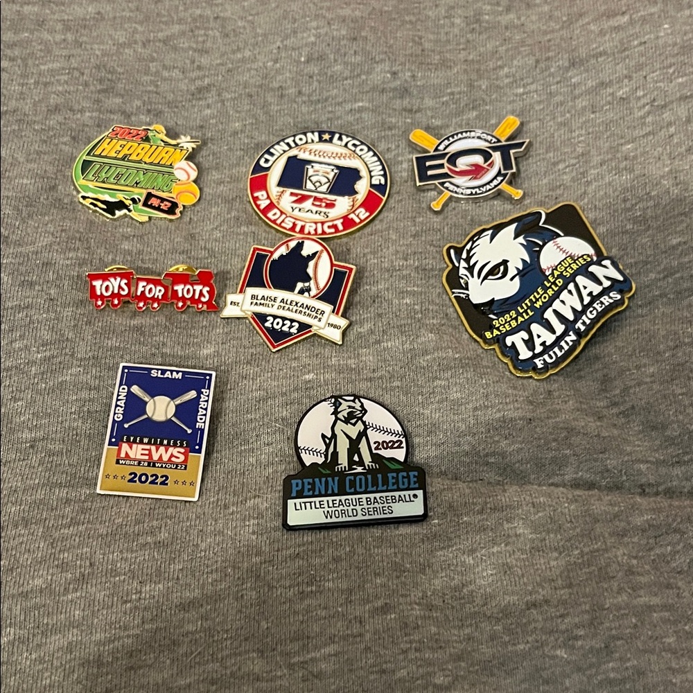 Assorted Little League Baseball Team Pins - Multi Color